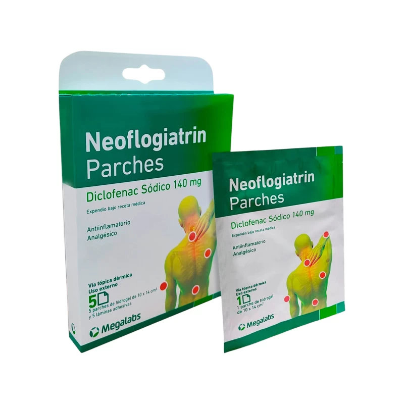 NEOFLOGIATRIN PARCHES DICLOFENACO SODICO 140 MG X5 PARCHES