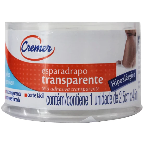 ESPARADRAPO TRANSPARENTE (TELA DHESIVA TRANSPORE) 2.5 CM X 4.50