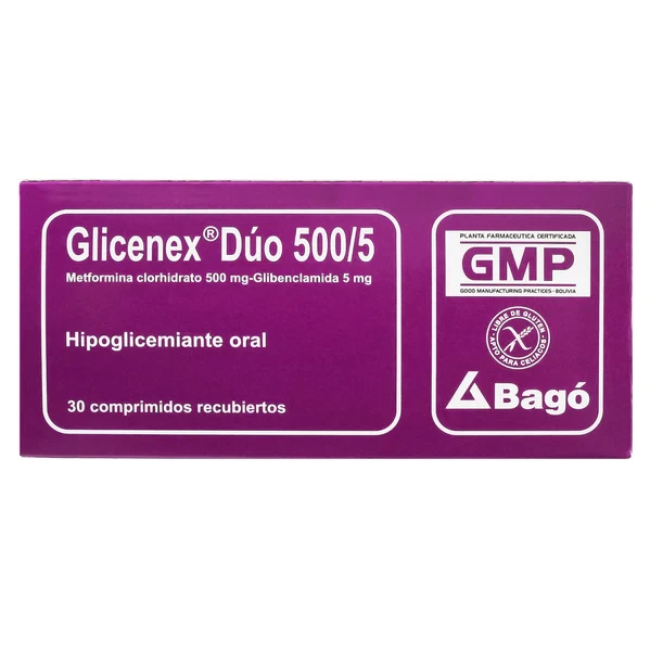 GLICENEX DUO 500/5 X 30 METFOR/GLIBENCLAMIDA